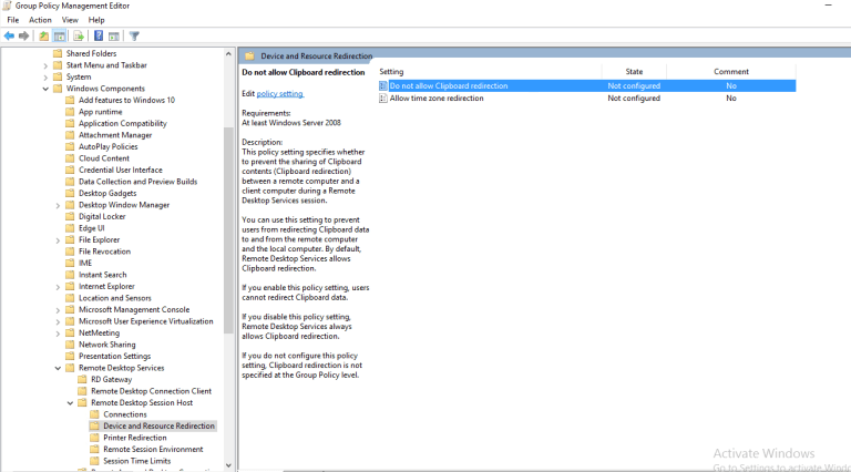 REMOTE DESKTOP DİSABLE COPY PASTE