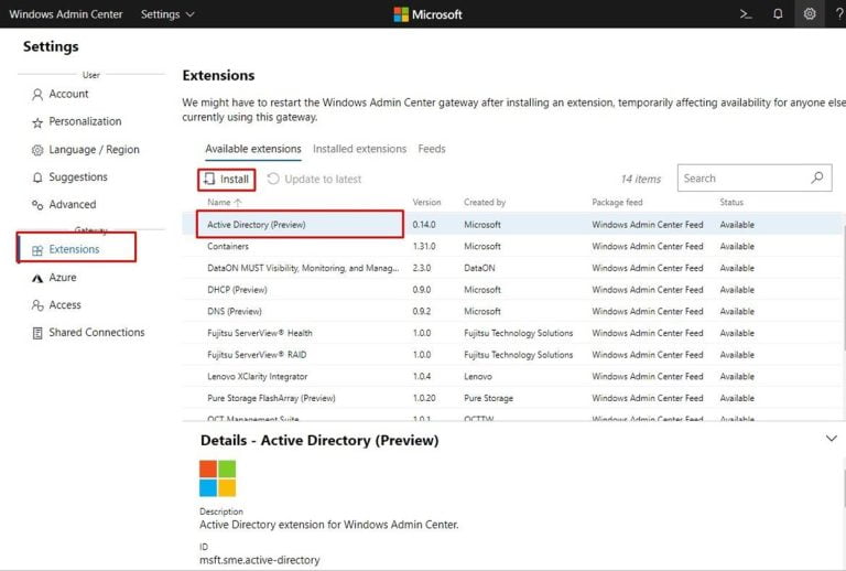 Windows Admin Center